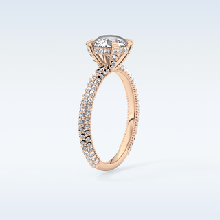 1.03 CT Halo & Pave Engagement Ring Featuring Round Moissanite