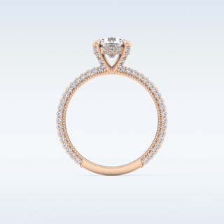 1.03 CT Halo & Pave Engagement Ring Featuring Round Moissanite
