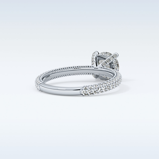 1.03 CT Halo & Pave Engagement Ring Featuring Round Moissanite