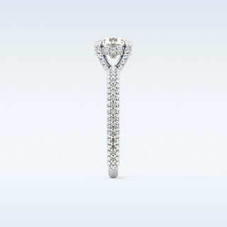 1.03 CT Halo & Pave Engagement Ring Featuring Round Moissanite