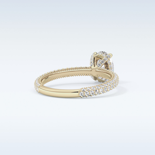 0.83 CT Hidden Halo & Pave Engagement Ring Featuring Oval Moissanite