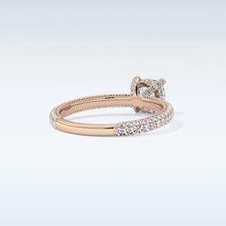 0.86 CT Hidden Halo & Pave Engagement Ring Featuring Cushion Moissanite