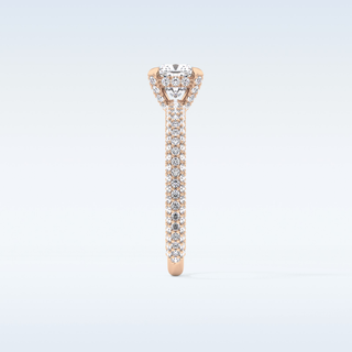 0.86 CT Hidden Halo & Pave Engagement Ring Featuring Cushion Moissanite