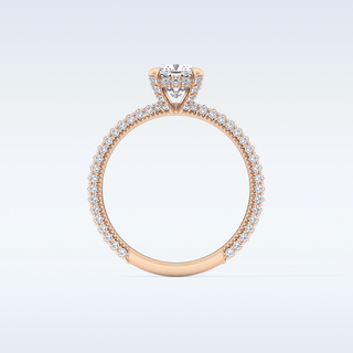 0.86 CT Hidden Halo & Pave Engagement Ring Featuring Cushion Moissanite