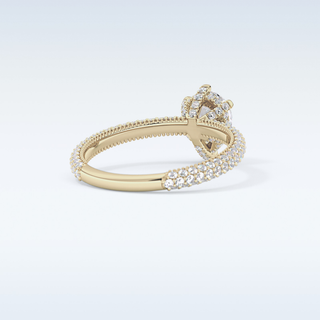 0.81 CT Hidden Halo & Pave Engagement Ring Featuring Pear Moissanite