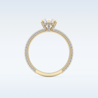 0.81 CT Hidden Halo & Pave Engagement Ring Featuring Pear Moissanite