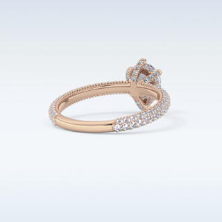 0.81 CT Hidden Halo & Pave Engagement Ring Featuring Pear Moissanite