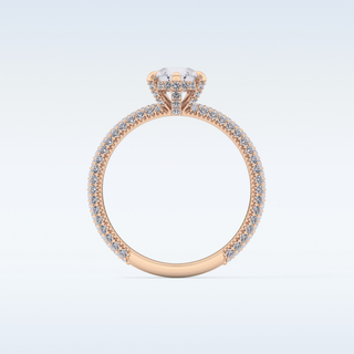 0.81 CT Hidden Halo & Pave Engagement Ring Featuring Pear Moissanite