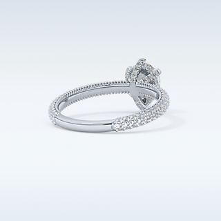 0.81 CT Hidden Halo & Pave Engagement Ring Featuring Pear Moissanite