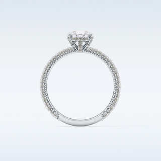 0.81 CT Hidden Halo & Pave Engagement Ring Featuring Pear Moissanite