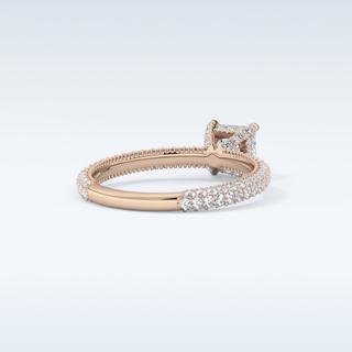 0.78 CT Hidden Halo & Pave Engagement Ring Featuring Princess Moissanite