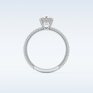 0.78 CT Hidden Halo & Pave Engagement Ring Featuring Princess Moissanite