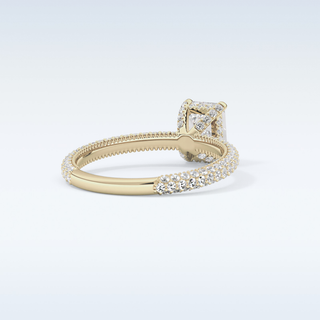 1.12 CT Hidden Halo & Pave Engagement Ring Featuring Emerald Moissanite