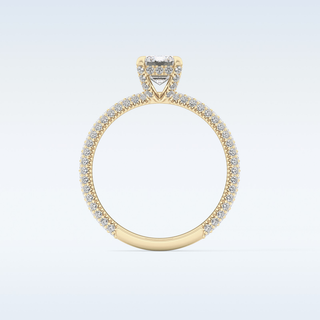 1.12 CT Hidden Halo & Pave Engagement Ring Featuring Emerald Moissanite
