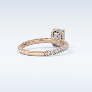 1.12 CT Hidden Halo & Pave Engagement Ring Featuring Emerald Moissanite