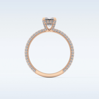1.12 CT Hidden Halo & Pave Engagement Ring Featuring Emerald Moissanite