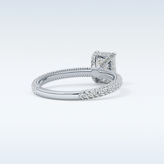 1.12 CT Hidden Halo & Pave Engagement Ring Featuring Emerald Moissanite