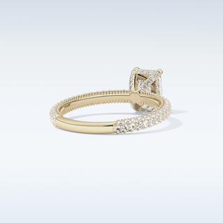 1.33 CT Hidden Halo & Pave Engagement Ring Featuring Radiant Moissanite