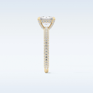 1.33 CT Hidden Halo & Pave Engagement Ring Featuring Radiant Moissanite