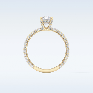 1.33 CT Hidden Halo & Pave Engagement Ring Featuring Radiant Moissanite