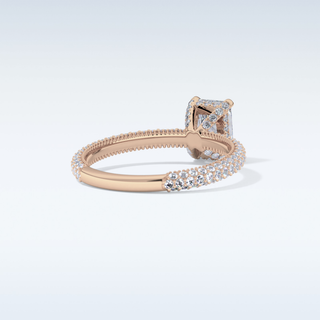 1.33 CT Hidden Halo & Pave Engagement Ring Featuring Radiant Moissanite