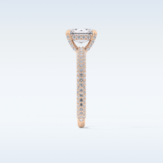 1.33 CT Hidden Halo & Pave Engagement Ring Featuring Radiant Moissanite