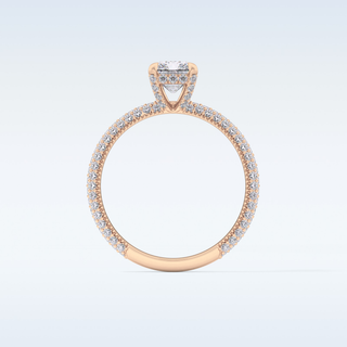 1.33 CT Hidden Halo & Pave Engagement Ring Featuring Radiant Moissanite