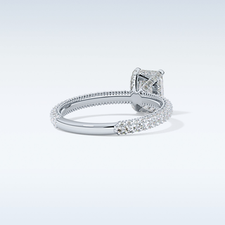 1.33 CT Hidden Halo & Pave Engagement Ring Featuring Radiant Moissanite