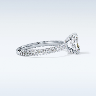 1.33 CT Hidden Halo & Pave Engagement Ring Featuring Radiant Moissanite