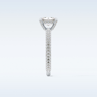 1.33 CT Hidden Halo & Pave Engagement Ring Featuring Radiant Moissanite
