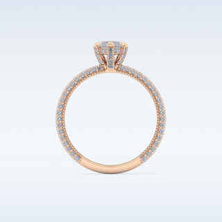 0.82 CT Hidden Halo & Pave Engagement Ring Featuring Marquise Moissanite
