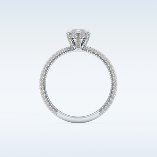 0.82 CT Hidden Halo & Pave Engagement Ring Featuring Marquise Moissanite