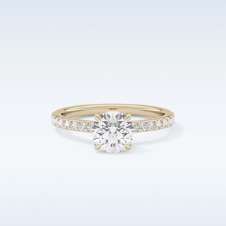1.05 CT Pave Engagement Ring Featuring Round Moissanite