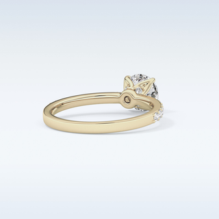 1.05 CT Pave Engagement Ring Featuring Round Moissanite