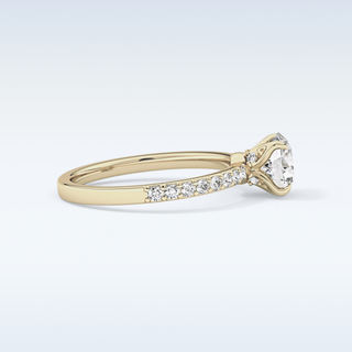 1.05 CT Pave Engagement Ring Featuring Round Moissanite