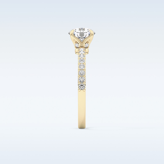 1.05 CT Pave Engagement Ring Featuring Round Moissanite