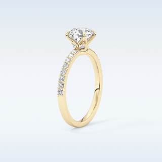 1.05 CT Pave Engagement Ring Featuring Round Moissanite