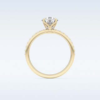 1.05 CT Pave Engagement Ring Featuring Round Moissanite