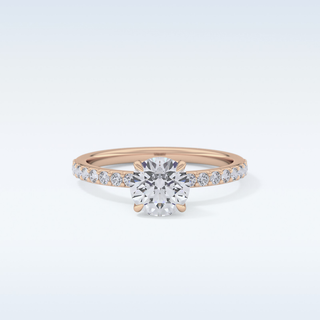 1.05 CT Pave Engagement Ring Featuring Round Moissanite