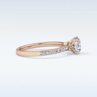 1.05 CT Pave Engagement Ring Featuring Round Moissanite