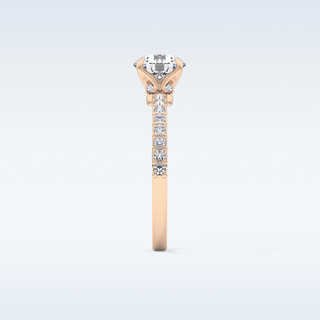 1.05 CT Pave Engagement Ring Featuring Round Moissanite