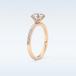 1.05 CT Pave Engagement Ring Featuring Round Moissanite