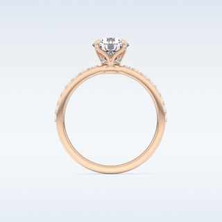 1.05 CT Pave Engagement Ring Featuring Round Moissanite