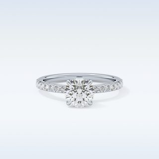 1.05 CT Pave Engagement Ring Featuring Round Moissanite