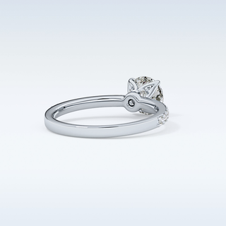 1.05 CT Pave Engagement Ring Featuring Round Moissanite