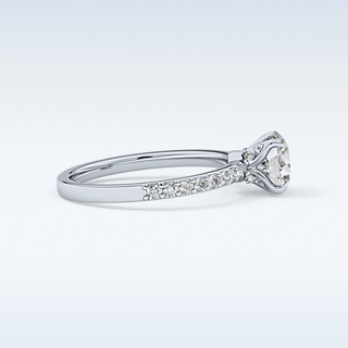 1.05 CT Pave Engagement Ring Featuring Round Moissanite