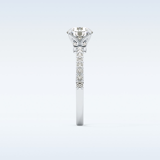 1.05 CT Pave Engagement Ring Featuring Round Moissanite