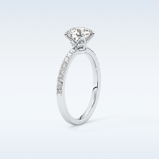 1.05 CT Pave Engagement Ring Featuring Round Moissanite