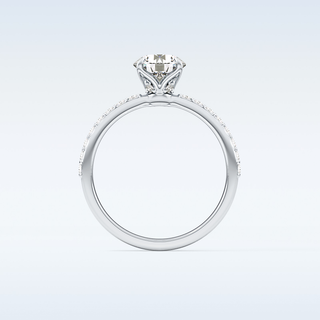 1.05 CT Pave Engagement Ring Featuring Round Moissanite
