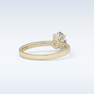 0.83 CT Pave Engagement Ring Featuring Oval Moissanite
